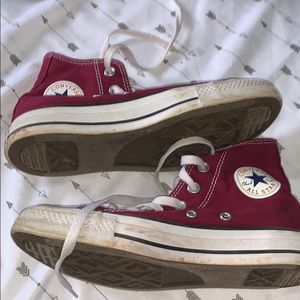 Burgundy High Top Converse